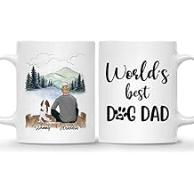 Gossby Personalized World's Best Dog Dad Coffee Mug - Custom 1 Dog Gift for Father's Day 2026 - Dog Lover Present with Name & Breed - 11oz 15oz Ceramic Mug for Him