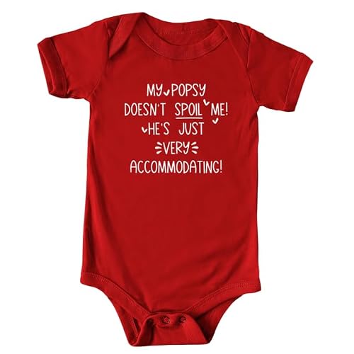 My Popsy Doesn't Spoil Me! He's Just Very Accommodating! Color Infant Bodysuit, Baby Shower Newborn Gift, Pregnancy Reveal Onesie Present, Valentine or Father's Day 6M, Short Sleeve, Royal