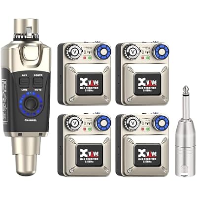 Xvive U45R4 Wireless in-Ear Monitor System Set with One Transmitter and Four Receivers