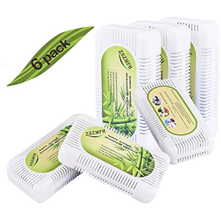 ZSZMFH 6 Pack Refrigerator Deodorizer, Fridge & Freezer Deodorizer with Bamboo Charcoal Lasts Up to 6 Months...