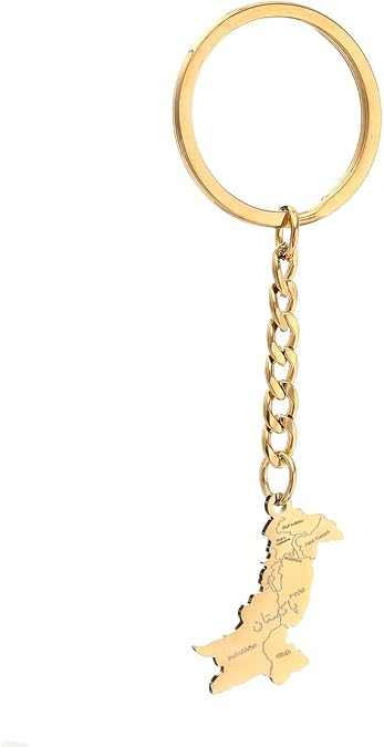 Stainless Steel Pakistan Map With City Keychain Necklace Pakistani Maps Jewelry