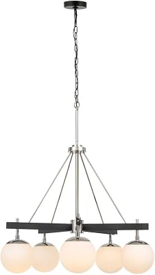 Varaluz Allie 5-Lt Chandelier - BlackPolished Nickel