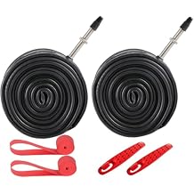 2 Pack 700Cx18/21/23/25C Road Bike Tubes FV48mm Presta Valve 700C Bicycle Tubes Plus 2 Bicycle Tire Strips Compatible with 700Cx18C 700Cx21C 700Cx23C 700Cx25C Bicycle Tire Tubes