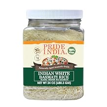 Pride Of India - Extra Long Indian Basmati Rice - Naturally Aged Aromatic Grain, 1.5 Pound Jar