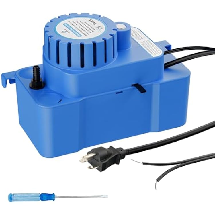 ZLR Condensate Pump for HVAC, 230V 90GPH 130HP Automatic Drain Pump with Safety Switch& Check Valve, for Mini Split, AC Drain Pan, Furnace, Dehumidifier, Ice Maker, Portable AC