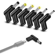 Kado USB Type-C to DC 6 Adapter Set, 90 Degree PD 12V Female USB-C to Male DC Barrel Connector 3.0x1.1mm 3.5x1.35mm 4.0x1.7mm 4.8x1.7mm 5.5x2.1mm 5.5x2.5mm, Charging Plug for Monitor, Router, Speaker