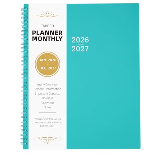 Monthly Planner 2026-2027 - 2026-2027 Monthly Planner, 9 x 11, 24 Months from JAN. 2026 to DEC. 2027 with Inner Pocket