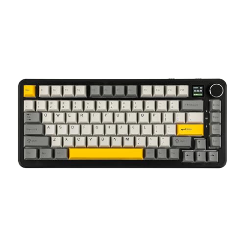 MechLands AJAZZ AK820 MAX HE Hall Effect Magnetic Gaming Keyboard, Adjustable Actuation, 3 Modes Wireless Rapid Fast Keyboard with Screen & Knob, Creamy Gasket, RGB Backlight, NKRO for WinMac Black