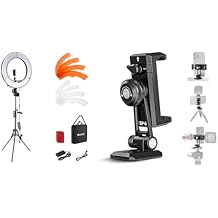 NEEWER Ring Light 18inch Kit: 55W 5600K Professional LED with Stand and Phone Holder for Tattoo Lash Barber Makeup Video Photography Lighting, RL-18 with Phone Tripod Mount Adapter