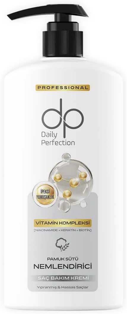 Daily Perfection Pamuk Sütü Saç Bakım Kremi 400 ml - Yoğun Nemlendirici ve Elektriklenme Karşıtı Keratin ve Biotin Destekli Onarıcı Bakım Kremi