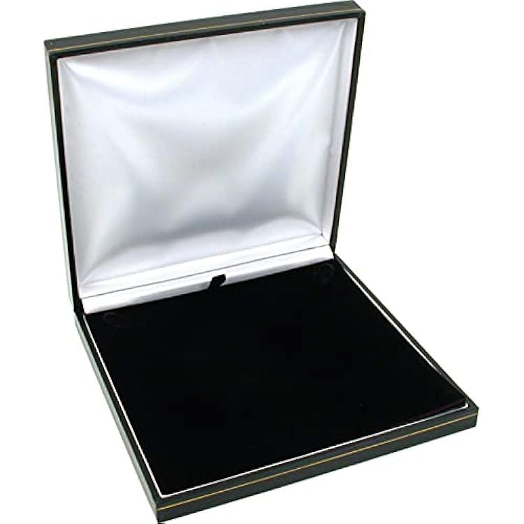 FindingKing Black Leather Necklace Gift Box Jewelry Display Case