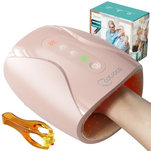 cotsoco Hand Massager, Cordless Electric Hand Massager for Arthritis and Carpal Tunnel, 6 Levels Therapy Massager with Heat and Compression, Birthday Gifts for Women Husband, Gifts for Men Women