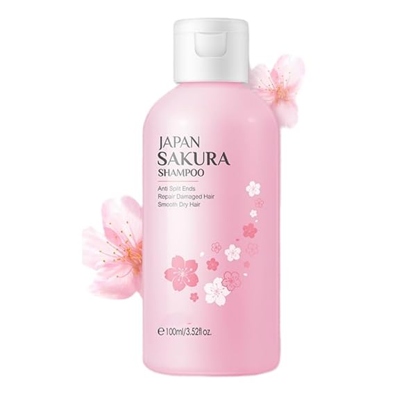 Cherry Blossoms Shampoo, Pink Moisturizing Shampoo for Thicker Stronger Hair - Volumizing Shampoo Simply Nourish with Scent Notes, Thickening Hair Care for Greasy Hair & Scalp Exfoliation