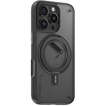 Mr. Gorilla iPhone 15 Pro Max Uyumlu MagSafe Destekli 360° Dönen Metal Standlı Mat Kılıf, Siyah