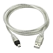 VANTIYAUS USB Male to Firewire IEEE 1394,4 Pin Male iLink Adapter Firewire Cable for Sony DCR-TRV75E DV 5ft/1.5M