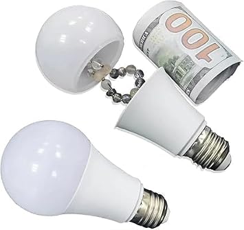Light Bulb Safe Box Secret Lights Bulb- Safe Light Bulb Secret Compartment- Storage Realistic Light Bulbs Decoy Hiding- Secret Hiding Spot- Diversion Safe Stash Hide Valuables