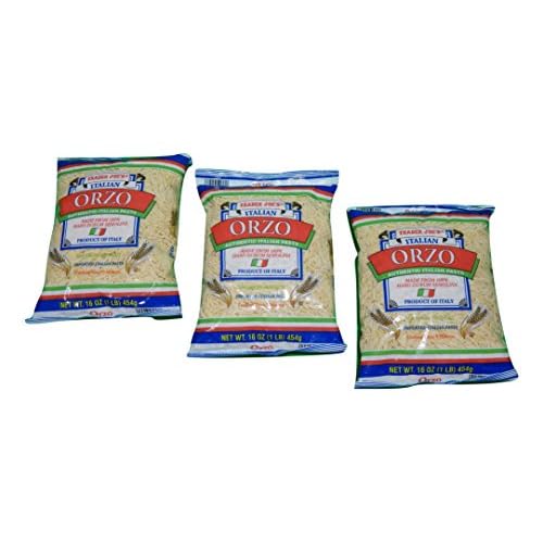 Trader Joes Authentic Imported Italian Orzo Pasta, 1-Lb Bag Pack of 3