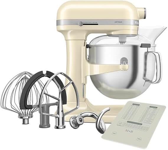 KitchenAid 6.6L Bowl Lift Artisan Mixer Almond Cream (5KSM70SHXBAC)