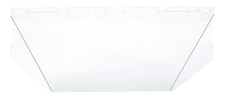 MSA 10115839 V-Gard Visor - General Purpose, Polycarbonate (PC), Clear Tint with Antifog/Antiscratch Coating, Contoured, 8" x 17" x 0.06", Impact-Rated, Replaceable UV-Protected Hard Hat Accessory