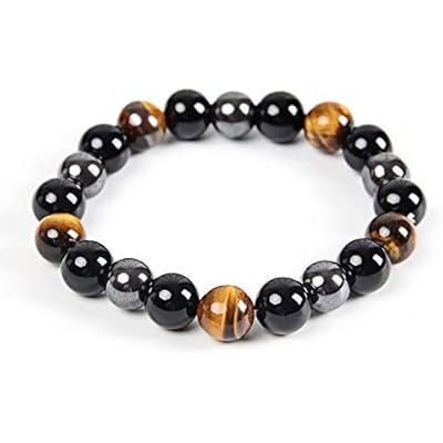 Triple Protection Bracelet - For Protection - Bring Luck And Prosperity - Hematite - Black Obsidian - Tiger Eye - Stone Bracelet