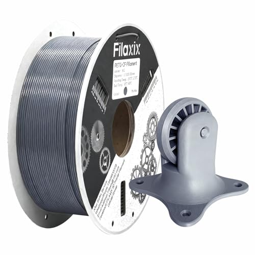 Carbon Fiber PETG Filament 1.75 mm, PETG CF 3D Printer Filament, Compatible with K1C,Bambu LAB,QIDI MAX3, Prusa MK4,FLASHFORGE Adventurer 5M FDM 3D Printer, 1 KG 1 SpoolMarble Grey