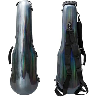 Vetimobato Dazzling Hard Shell Violin Case 44 Full Size Strong Flight Carbon Fiber Violin Box with Straps Travel Violin Case Multi-colored