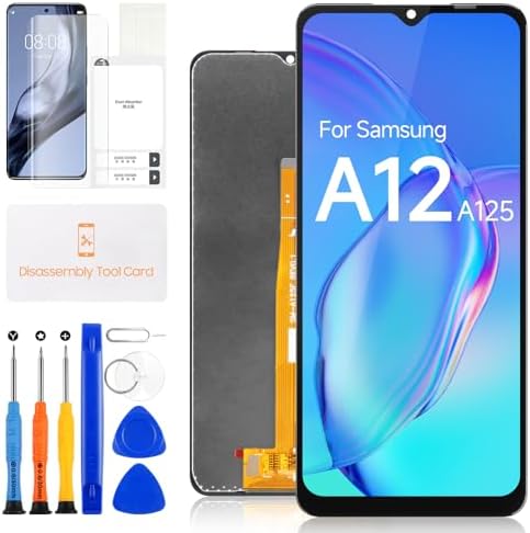 Screen Replacement for Samsung Galaxy A12 LCD Display for Samsung Galaxy A12 LCD Screen Digitizer SM-A125U SM A125F/DS SM-A125M/DS Touch Screen Full Assembly with Repairs Kits