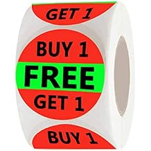 Buy One Get One Sale Retail Pricing Labels/Stickers, 1.5 inch Grocery Store Food Labels for Grocery Stores,Supermarkets,Delis,Bakeries,Convenience Stores (500Pcs)