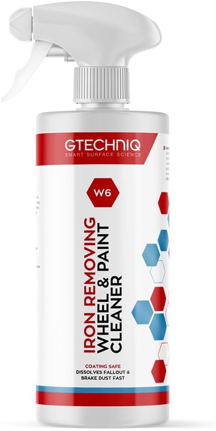 Gtechniq W6 Iron Removing Wheel & Paint Cleaner for Cars, 8.45 fl oz | Powerful Iron and Fallout Remover, Dissolves Contaminants Safely, Protects Paintwork and Wheels