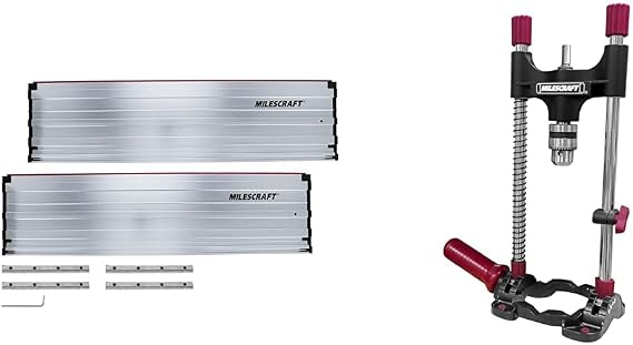 Milescraft 1408 Guide Rails 55 Inch Rail Extensions for Milescraft 1409 Track Saw & 1318 DrillMate Portable Drill Guide