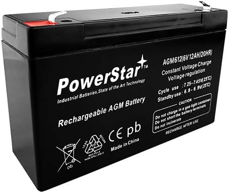 PowerStar 6 Volt 12AH SLA Battery for UPS, Alarm, Emergency Lighting
