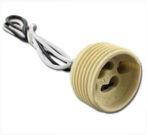 Golo LH0999 GU10 Twist And Lock Bipin Hal. Lamp Holder W/Leads 74342