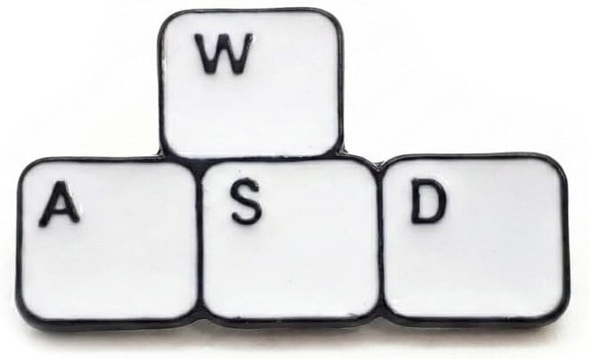 Spelt Wasd Klavye Tuşları Broş Gaming Rozet