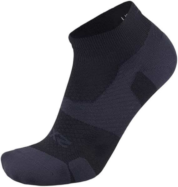 2XU Vectr 1/4 Crew Sock, Black/Titanium, X-Large