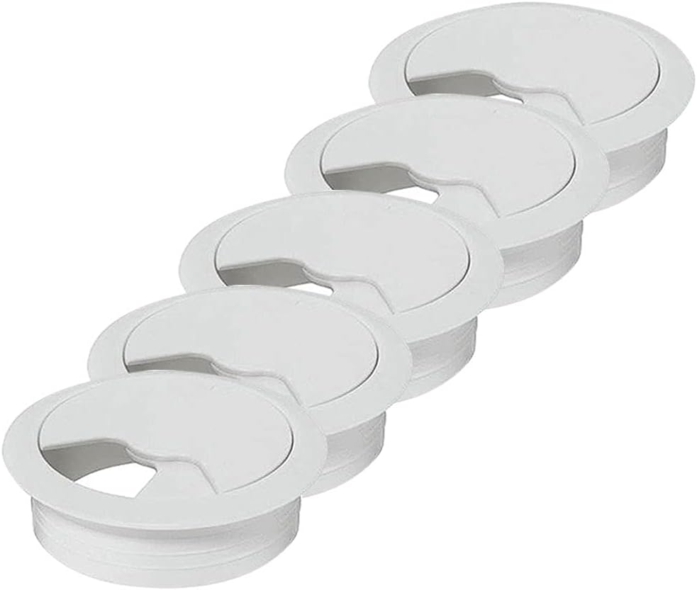 Badem10 Table Top Cable Tray Hole Cover White Table Cover 6cm 5PCS