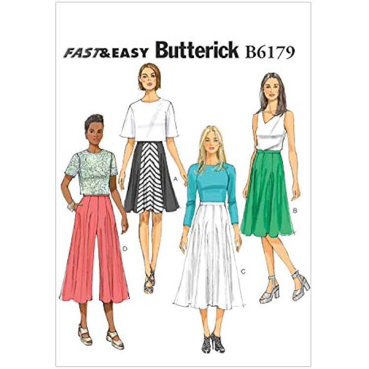 Butterick Patterns B6179A50 Misses Skirt and Culottes Sewing Template, A5 6-8-10-12-14