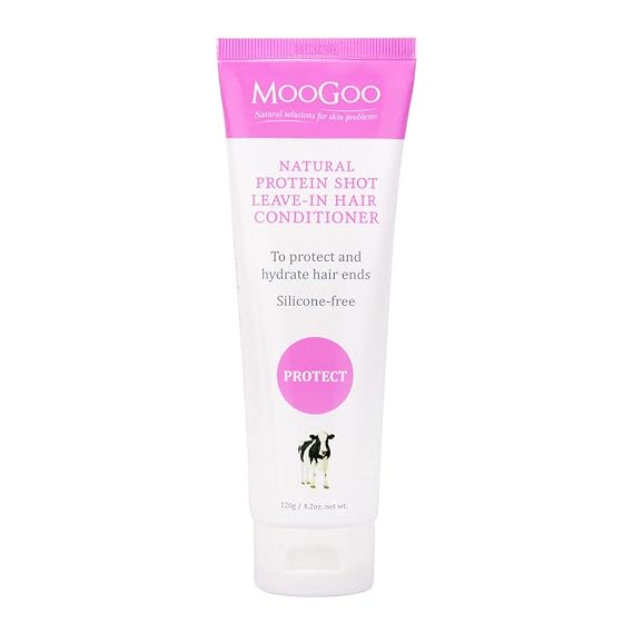 MooGoo Protein Shot Leave In Conditioner - A Natural Hydrating Hair Treatment for Dry Damaged Hair - for Women and for Men. Paraben Free, Cruelty Free.