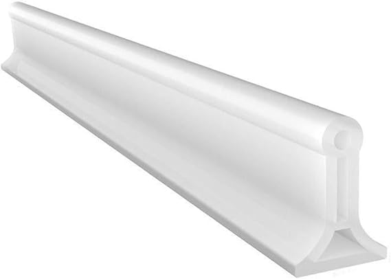 Water Dam for Shower, 39 Inch Collapsible Shower Water Dam, Shower Threshold Water Dam Shower Barrier, Shower Water Splash Guard Shower Guards to Keep Water in Shower for Wet and Dry Separation(White,