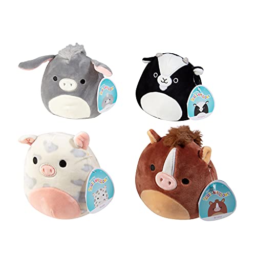 Squishmallows 5 Farm Squad, 4-Pack - Horse, Pig, Donkey & Goat - Cute & Soft Plush Stuffed Animals - Official Kellytoy - Great Gift for Kids