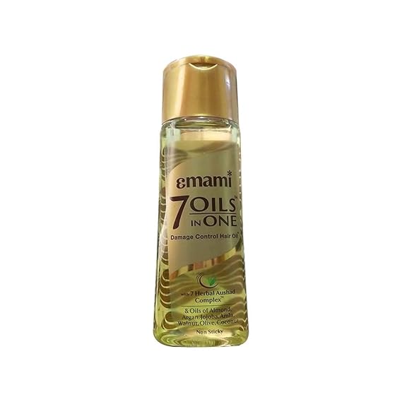 Emami 7-in-1 Hair Oil | with Natural Ayurvedic Herbs | Repairs Hair Damage | Nourishes Scalp | Fights Dandruff | Provides Strong & Healthy Hairs | 3.38 Fl Oz/100ml