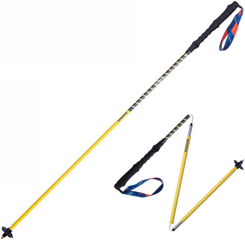 Lightweight Folding Trekking Pole Collapsible Quick Lock Cross-Country Hiking Poles Aluminium Alloy Walking Stick for Hiking, Camping