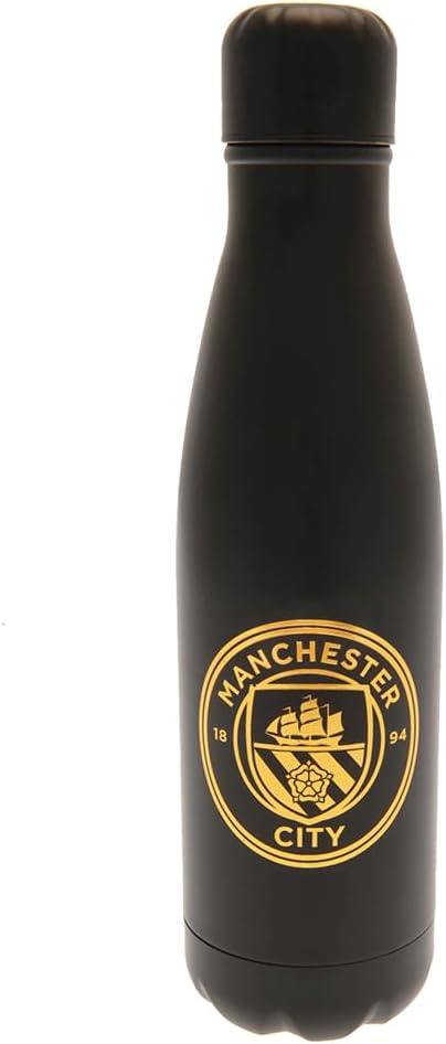 Manchester City 500ml Stainless Steel Vaccum Flask Thermal Bottle - Black