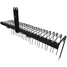 Field Tuff Steel Spring Coil Tine Tow Behind Landscape Rake for Leaves, Pine Needles, Straw, and Grass with 3 Point Hitch Receiver Attachment, Black, 60 Inches