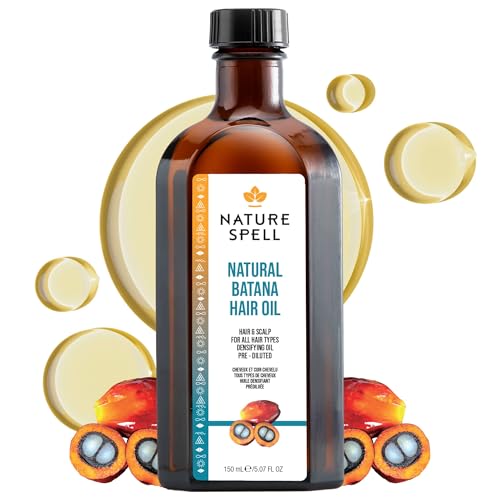 Nature Spell Batana Oil for Hair Growth, Pre-Diluted Scalp Oil, Strengthens and Repairs Damaged Strands, Nourishes and Hydrates Split Ends, Adds Shine, For All Hair Types, Vegan, 5.07 Fl Oz