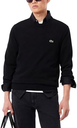 Lacoste Mens Monochrome Crew Neck Cotton Sweater