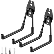 TICONN 12 Pack Heavy Duty Garage Hooks, Steel Utility Wall Storage Hooks, Wall Mount Hanger Organizer for Ladders, Bikes, Tools, Bulky Items (Black)