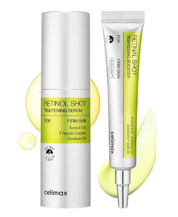 celimax Retinal Booster 15ml + Retinol Serum 30ml | 0.1 Retinal, 3% Matryxyl with Pure Vitamin A Retinol | Pore Minimizer, Wrinkles & Fine Lines, Firmer Skin, Korean Anti-aging