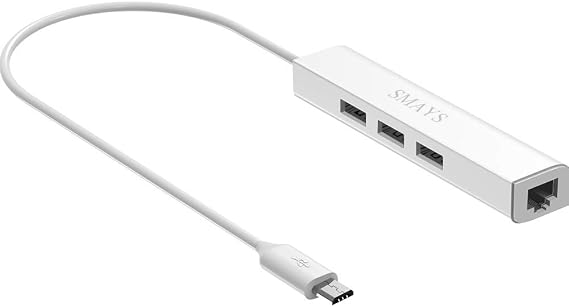 Micro USB to Ethernet Adapter for Raspberry Pi Zero, Chromecast, Fire Stick | TV Stick Streaming Device - Powered Micro USB Hub RJ45 Network Dongle, Microusb Android OTG Adapter for Tablet