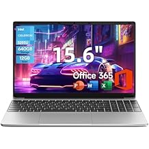 jumper 15.6" Windows 11 Laptop, 5205U Processor, 12GB RAM 640GB Storage, 1 Year Office 365, HDMI, WiFi 5, USB 3.0 Type-C, Full HD Display Laptop with Numeric Keyboard for Business Student