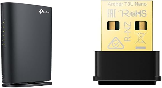Archer T3U TP-Link WiFi Router, Wireless LAN WiFi6 AX1800 Standard 1201 + 574 Mbps, WPA3, Archer AX23V + WiFi Wireless LAN Device AC1300 867Mbps + 400Mbps Dual Band, 3
